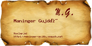 Maninger Gujdó névjegykártya